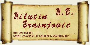 Milutin Brašnjović vizit kartica